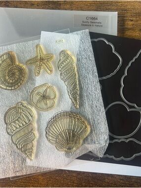 Swirly Seashells Clear Stamp and Die Set - close to my heart - used
